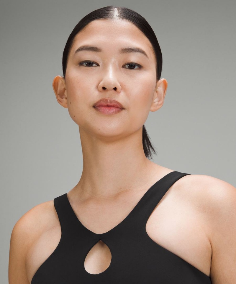 Sujetador Deportivo Lululemon SmoothCover Front Cut-Out Yoga Bra Light Support, A/B Cup Mujer Negras Chile | 390PLIZFA