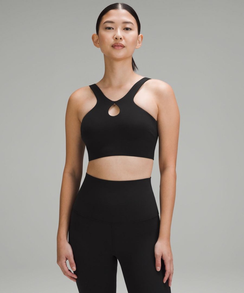 Sujetador Deportivo Lululemon SmoothCover Front Cut-Out Yoga Bra Light Support, A/B Cup Mujer Negras Chile | 390PLIZFA