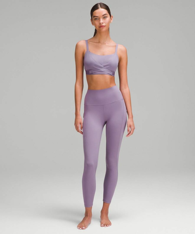 Sujetador Deportivo Lululemon Super-Soft Adjustable Front-Wrap Bra Light Support, B-D Cups Mujer Moradas Gris Chile | 164XKMCHA