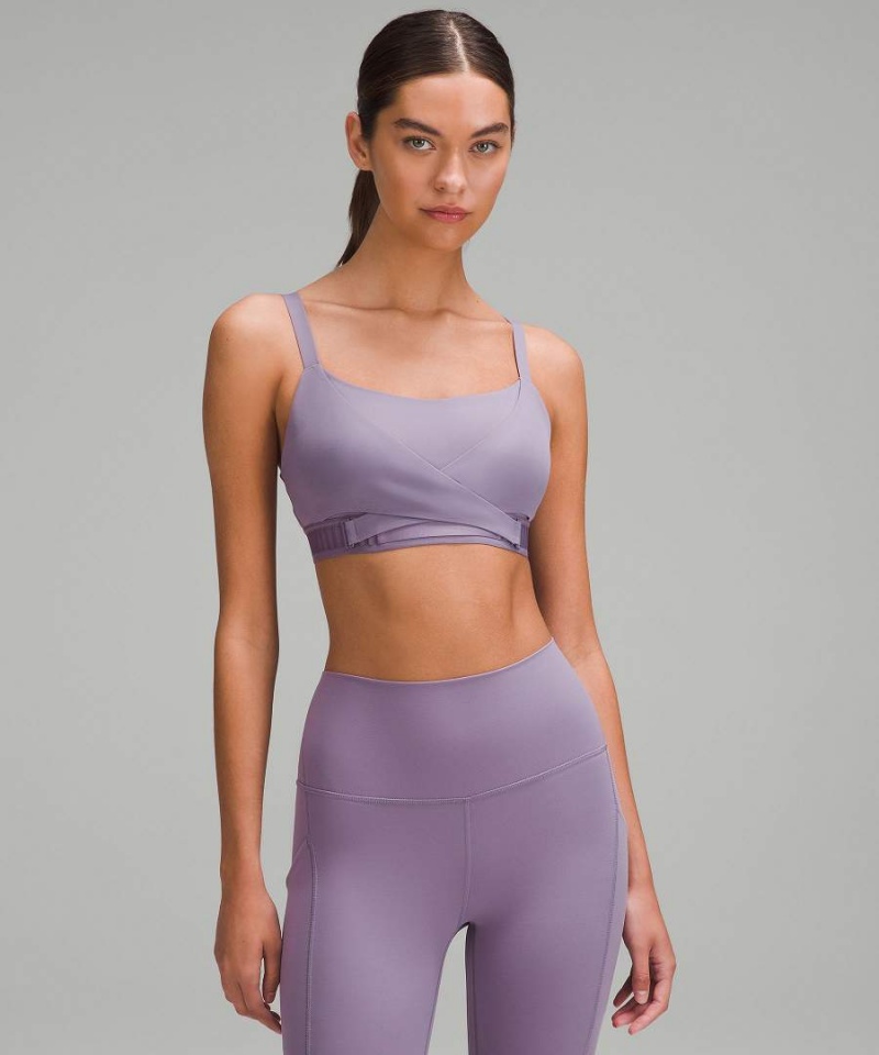 Sujetador Deportivo Lululemon Super-Soft Adjustable Front-Wrap Bra Light Support, B-D Cups Mujer Moradas Gris Chile | 164XKMCHA