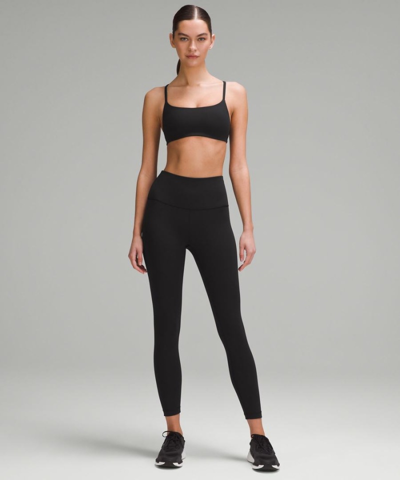 Sujetador Deportivo Lululemon Wunder Train Tiras Racer Bra Acanalado Light Support, A/B Cup Mujer Negras Chile | 529WQUHYN