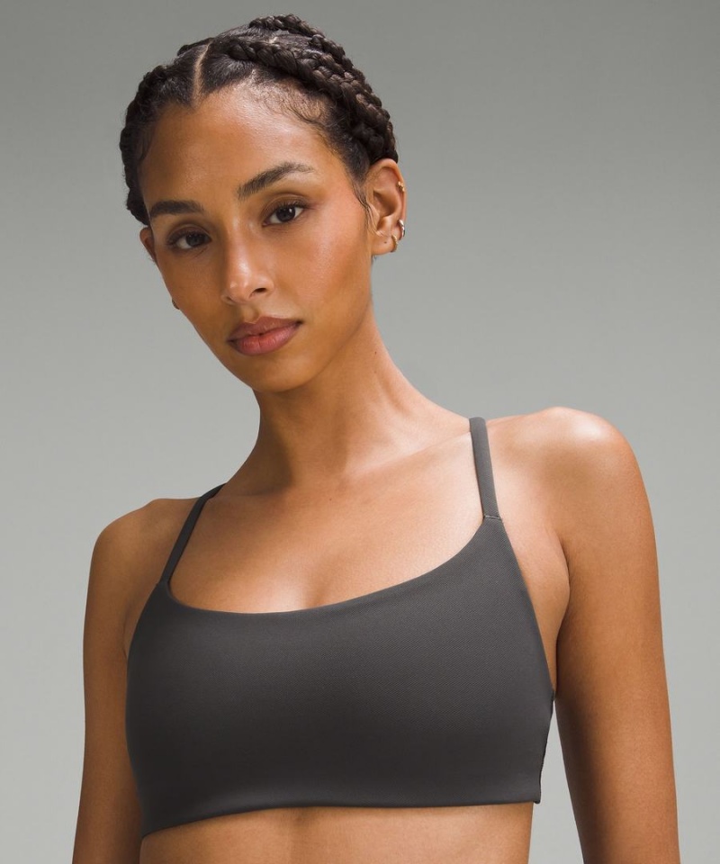 Sujetador Deportivo Lululemon Wunder Train Tiras Racer Bra Light Support, A/B Cup Twill Mujer Gris Oscuro Chile | 051NLMJRG