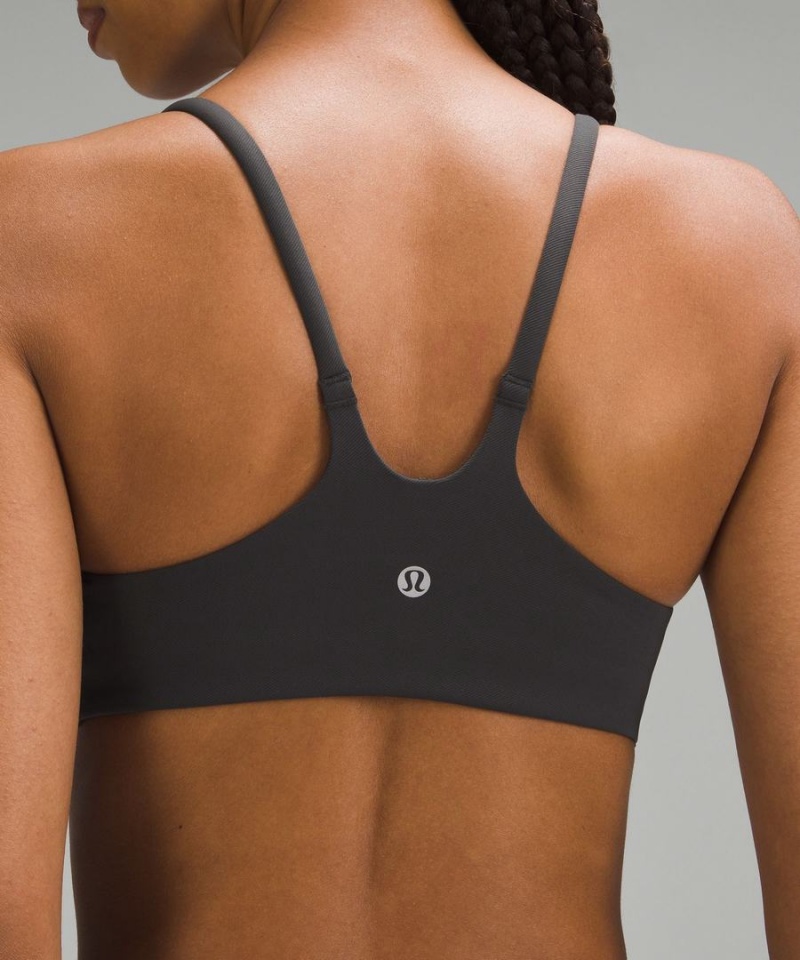 Sujetador Deportivo Lululemon Wunder Train Tiras Racer Bra Light Support, A/B Cup Twill Mujer Gris Oscuro Chile | 051NLMJRG