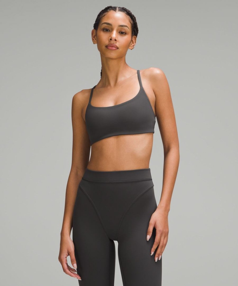 Sujetador Deportivo Lululemon Wunder Train Tiras Racer Bra Light Support, A/B Cup Twill Mujer Gris Oscuro Chile | 051NLMJRG