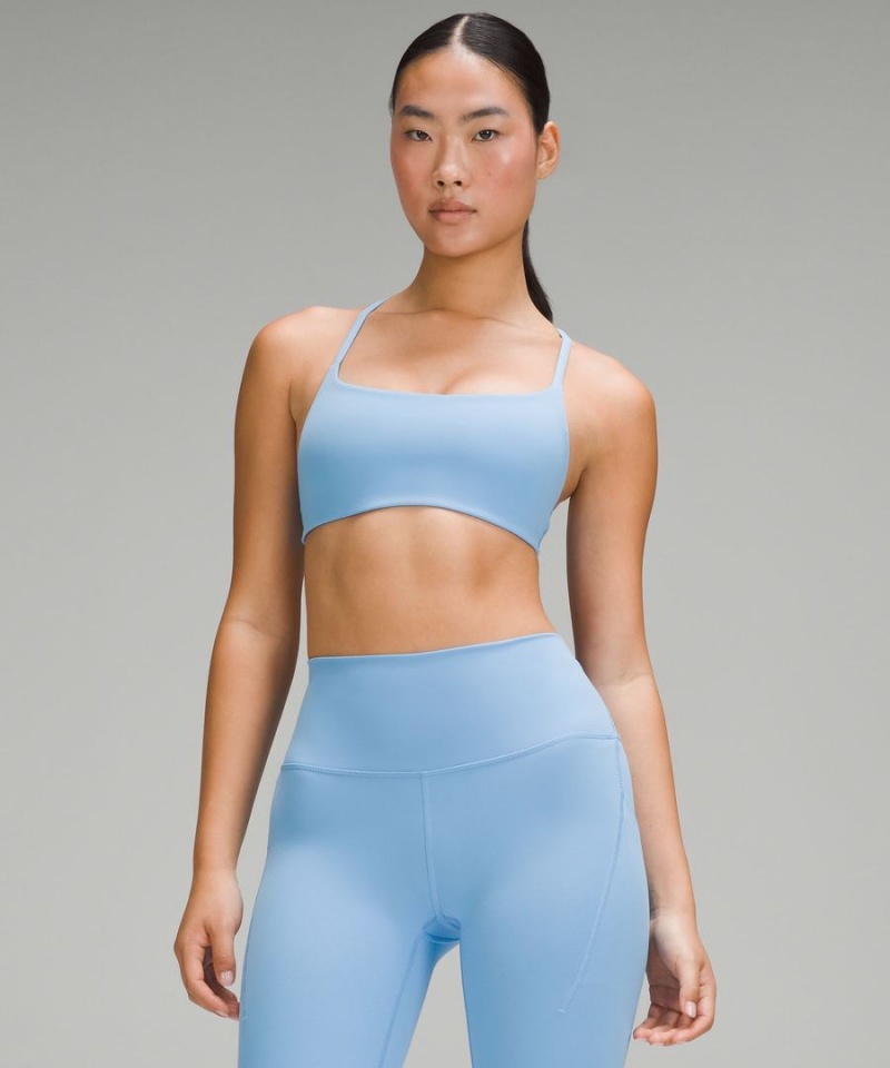 Sujetador Deportivo Lululemon Wunder Train Tiras Racer Bra Light Support, A/B Cup Mujer Azules Chile | 152LYVOGI
