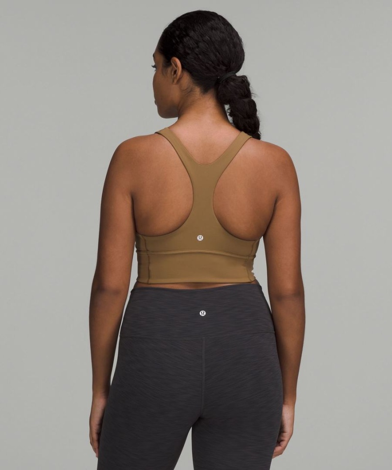 Sujetador Deportivo Lululemon Wunder Train Longline Bra Medium Support, C/D Cup Mujer Kaki Chile | 769NGOIXL