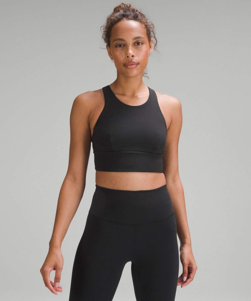 Sujetador Deportivo Lululemon Wunder Train Longline Bra Medium Support, C/D Cup Mujer Negras Chile | 521RLQPZD