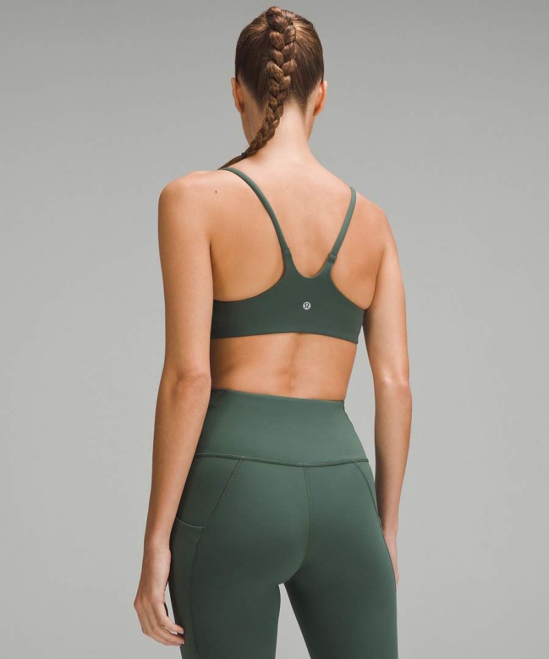 Sujetador Deportivo Lululemon Wunder Train Tiras Racer Bra Light Support, A/B Cup Mujer Verde Oscuro Chile | 308NEGFJM