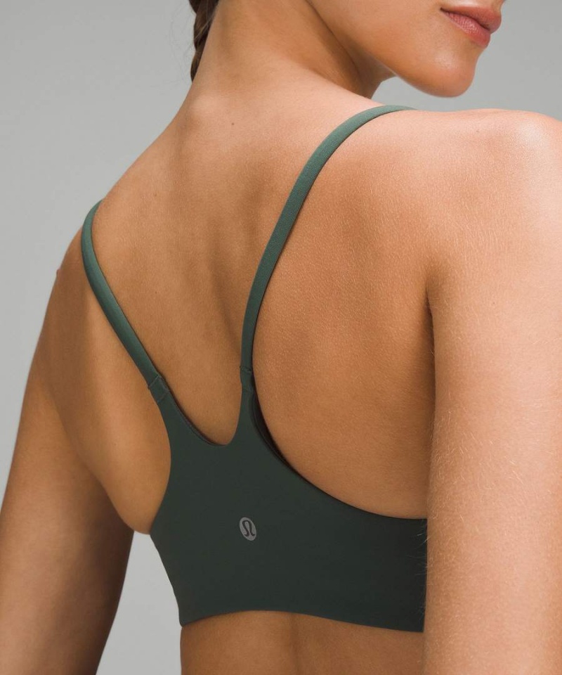 Sujetador Deportivo Lululemon Wunder Train Tiras Racer Bra Light Support, A/B Cup Mujer Verde Oscuro Chile | 308NEGFJM