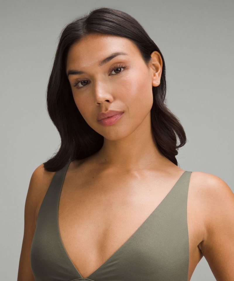 Sujetador Deportivo Lululemon Wundermost Ultra-Soft Nulu Triangle Bralette A–D Cups Mujer Verde Chile | 294YVWFGE