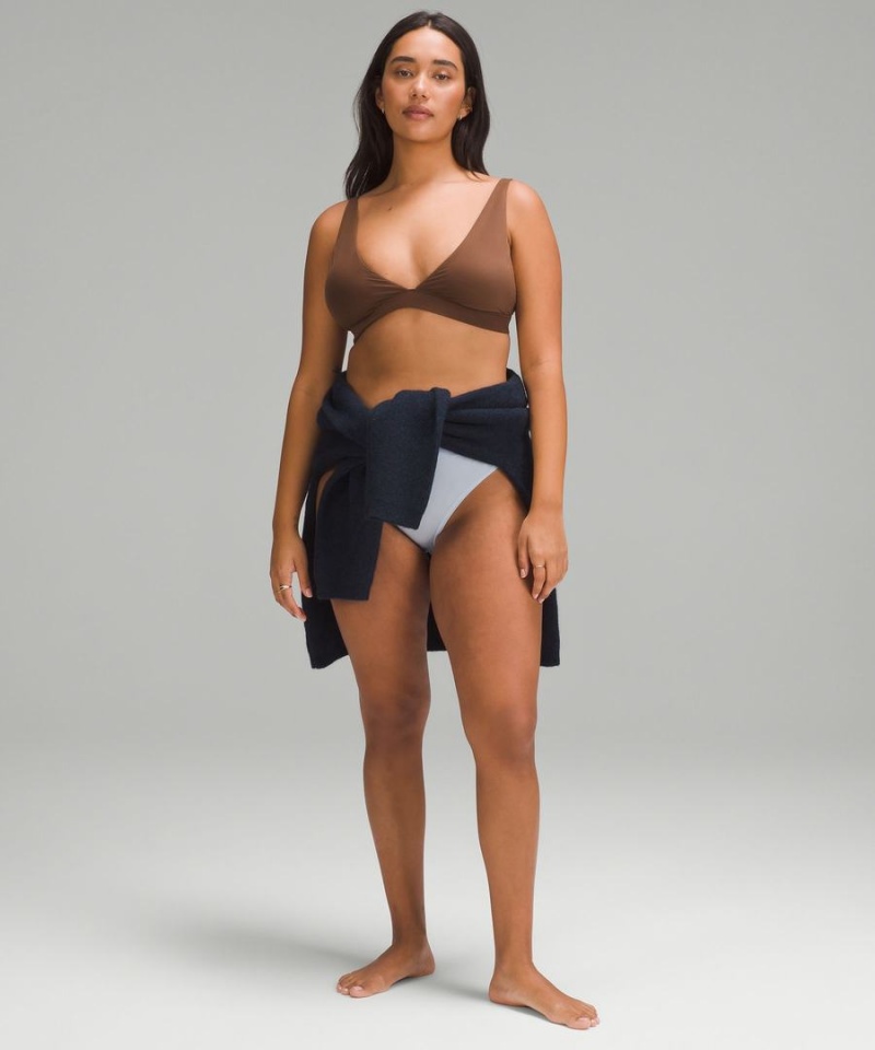 Sujetador Deportivo Lululemon Wundermost Ultra-Soft Nulu Triangle Bralette A–D Cups Mujer Chocolate Chile | 721SPIOZT