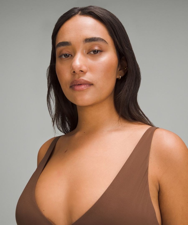 Sujetador Deportivo Lululemon Wundermost Ultra-Soft Nulu Triangle Bralette A–D Cups Mujer Chocolate Chile | 721SPIOZT