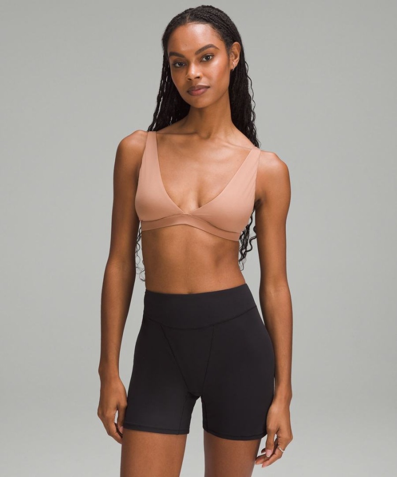 Sujetador Deportivo Lululemon Wundermost Ultra-Soft Nulu Triangle Bralette A–D Cups Mujer Marrones Chile | 753PNQFRC