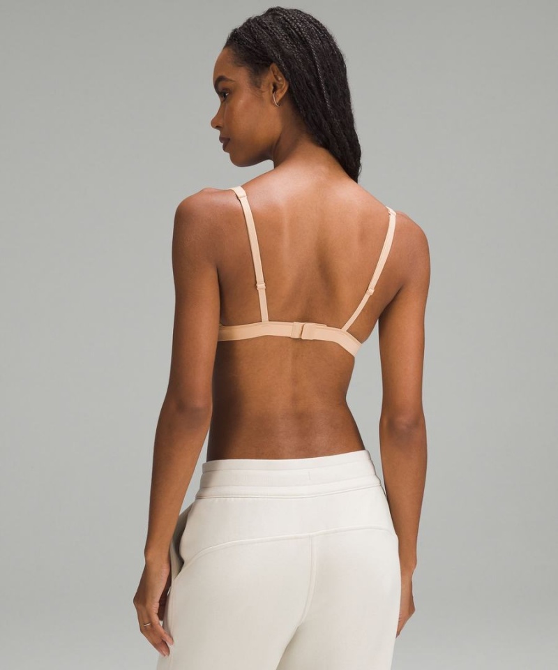 Sujetador Deportivo Lululemon Wundermost Ultra-Soft Nulu Triangle Bralette A–D Cups Mujer Beige Chile | 417AXSNWT