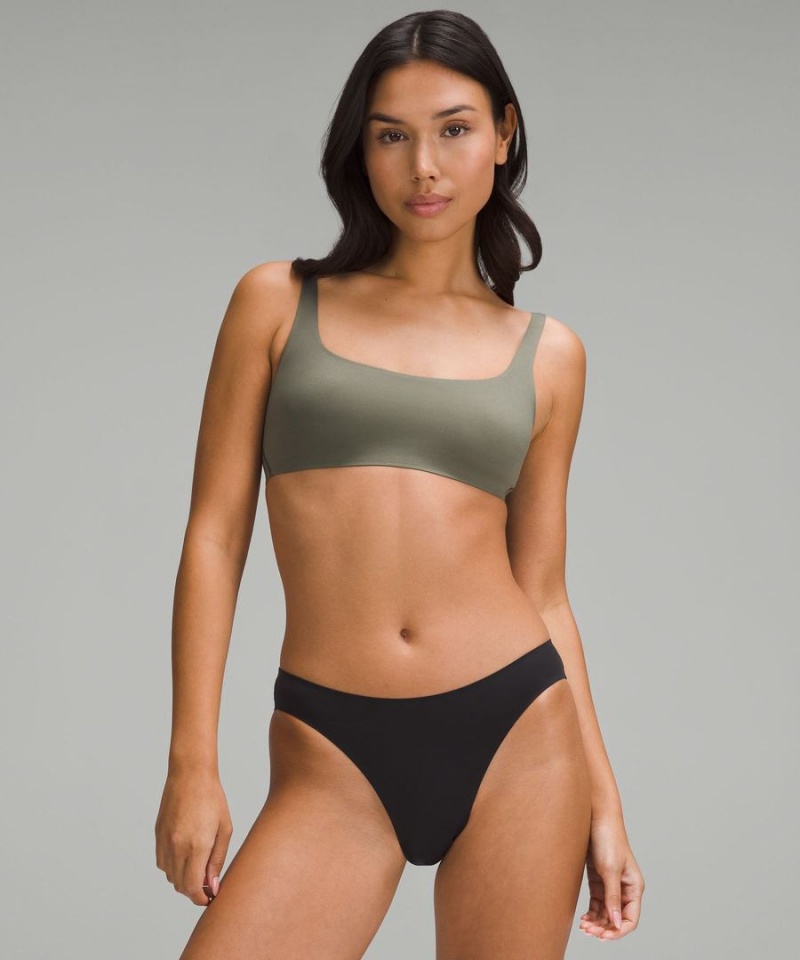 Sujetador Deportivo Lululemon Wundermost Ultra-Soft Nulu Scoop-Neck Bralette A–D Cups Mujer Verde Chile | 602KYDBXZ