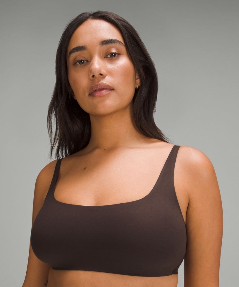 Sujetador Deportivo Lululemon Wundermost Ultra-Soft Nulu Scoop-Neck Bralette A–D Cups Mujer Chocolate Chile | 980QLJENU