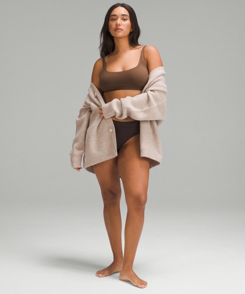 Sujetador Deportivo Lululemon Wundermost Ultra-Soft Nulu Scoop-Neck Bralette A–D Cups Mujer Chocolate Chile | 816QFECMI