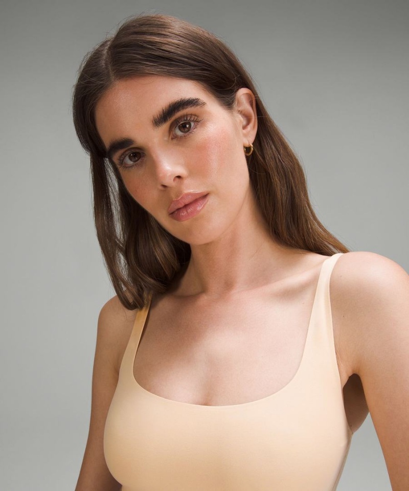 Sujetador Deportivo Lululemon Wundermost Ultra-Soft Nulu Scoop-Neck Bralette A–D Cups Mujer Beige Chile | 841PQOFJB