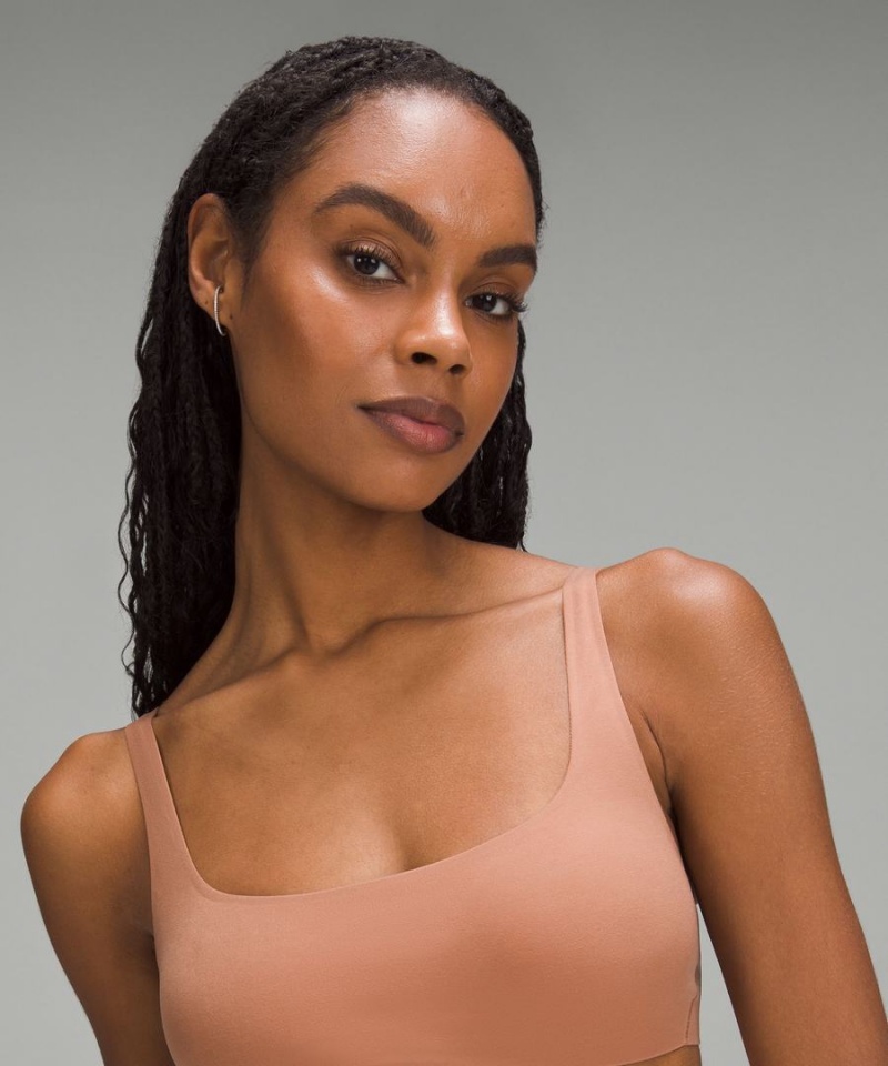 Sujetador Deportivo Lululemon Wundermost Ultra-Soft Nulu Scoop-Neck Bralette A–D Cups Mujer Marrones Chile | 257MOZVSA
