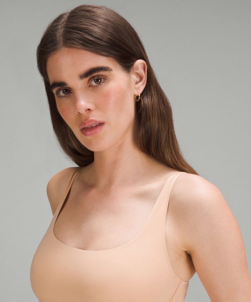 Sujetador Deportivo Lululemon Wundermost Ultra-Soft Nulu Scoop-Neck Bralette A–D Cups Mujer Beige Chile | 145JROXMF