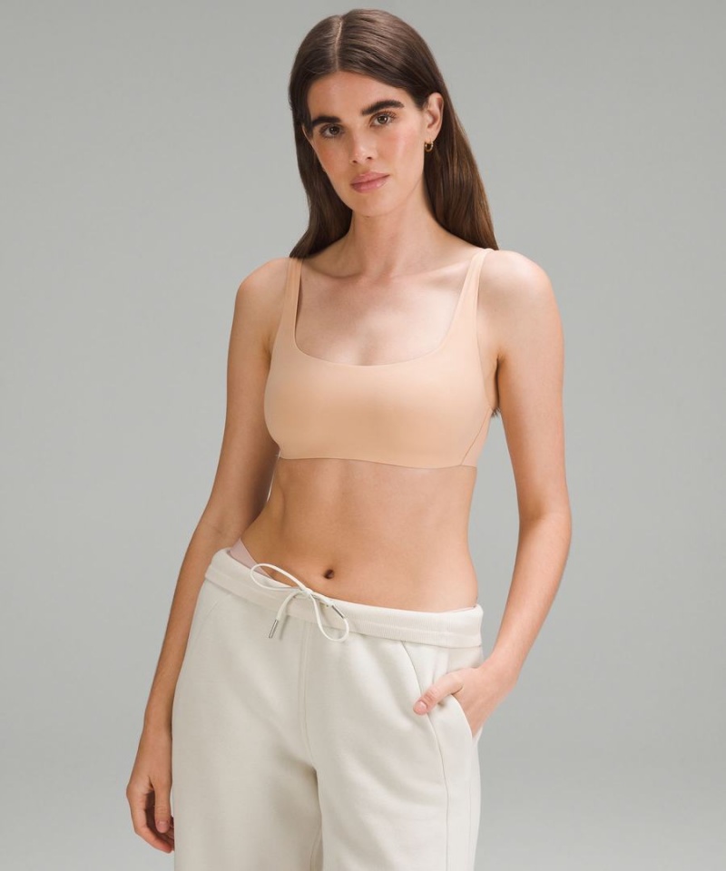 Sujetador Deportivo Lululemon Wundermost Ultra-Soft Nulu Scoop-Neck Bralette A–D Cups Mujer Beige Chile | 145JROXMF