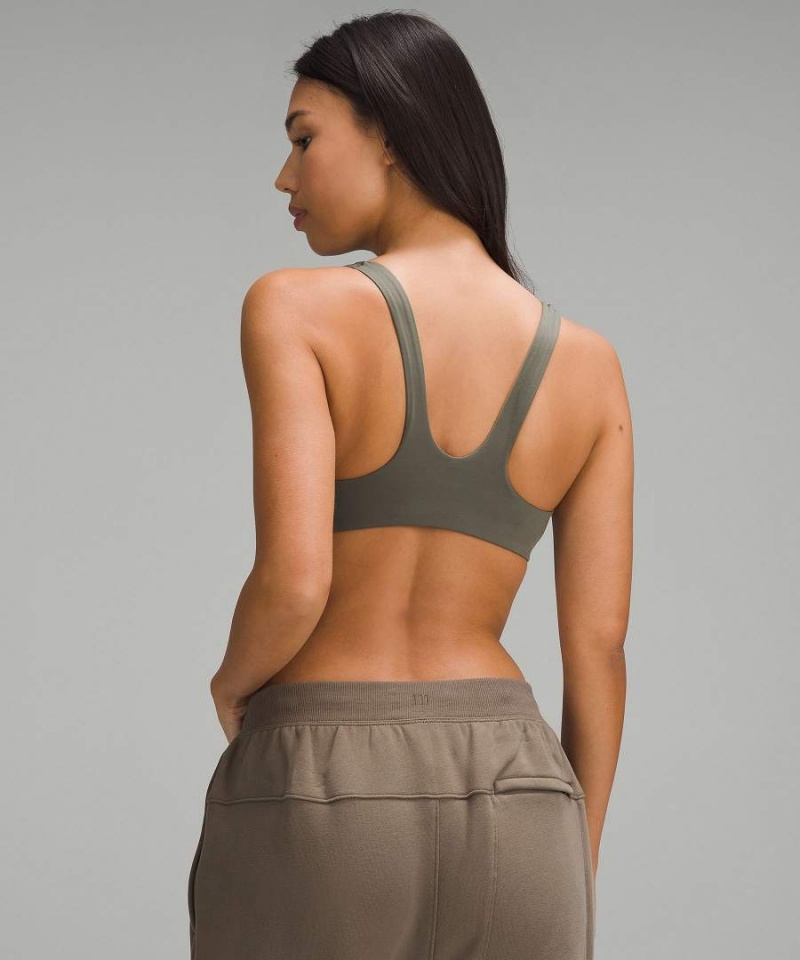 Sujetador Deportivo Lululemon Wundermost Ultra-Soft Nulu Racerback Bralette Mujer Verde Oscuro Chile | 742POABGM