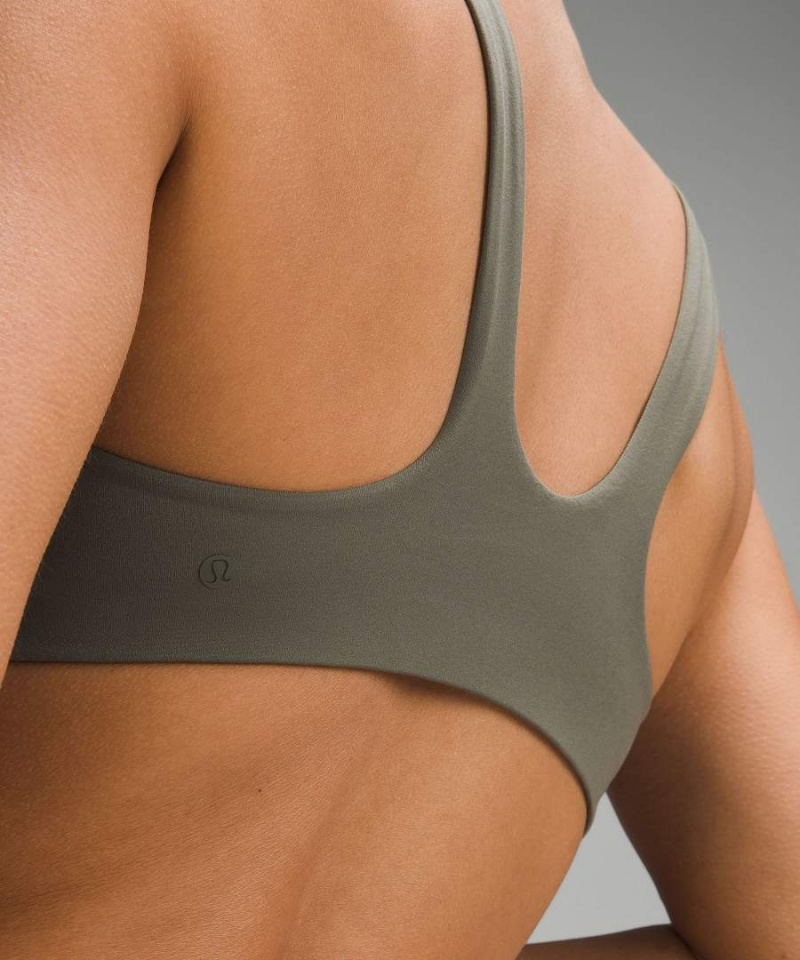 Sujetador Deportivo Lululemon Wundermost Ultra-Soft Nulu Racerback Bralette Mujer Verde Oscuro Chile | 742POABGM