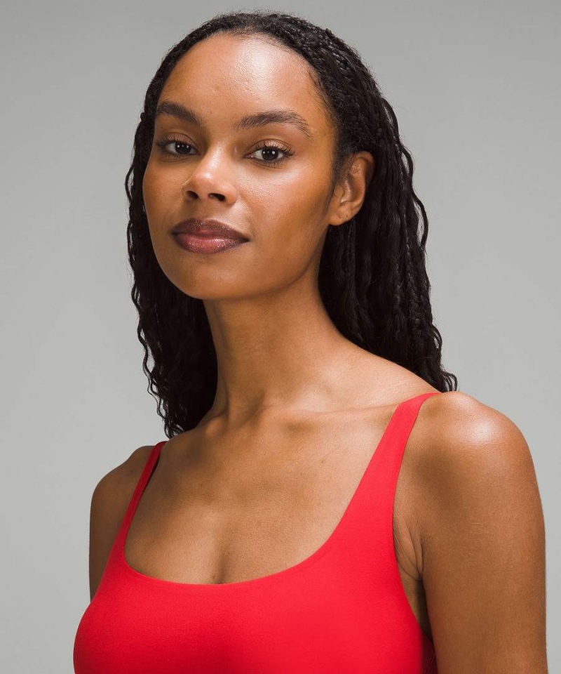 Sujetador Deportivo Lululemon Wundermost Ultra-Soft Nulu Scoop-Neck Bralette A–D Cups Mujer Rojas Chile | 069BDPIST