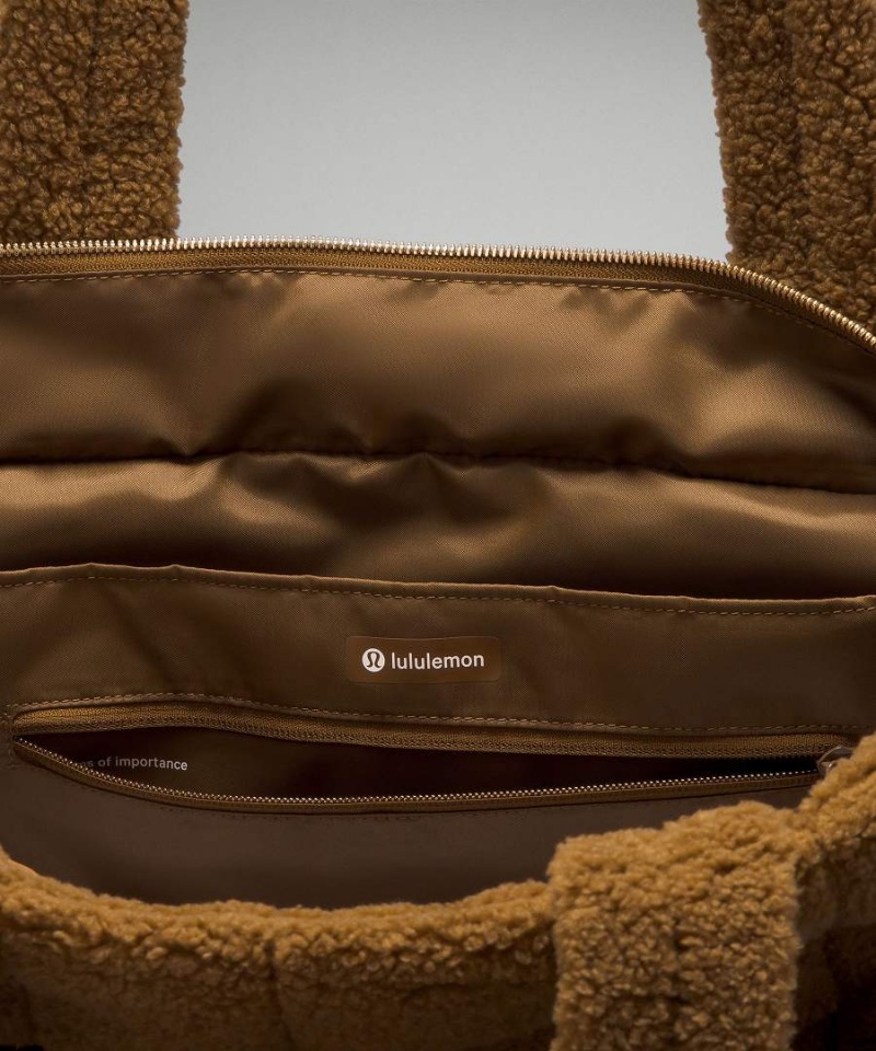 Tote Lululemon Acolchado Grid 26L Fleece Mujer Marrones Chile | 650VMDXNZ