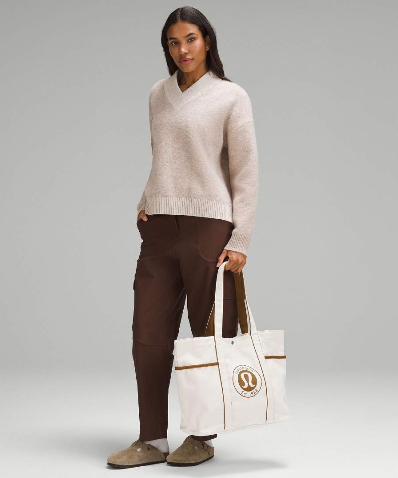 Tote Lululemon Daily Multi-Pocket Lona 20L Mujer Beige Chile | 980JFEHPO