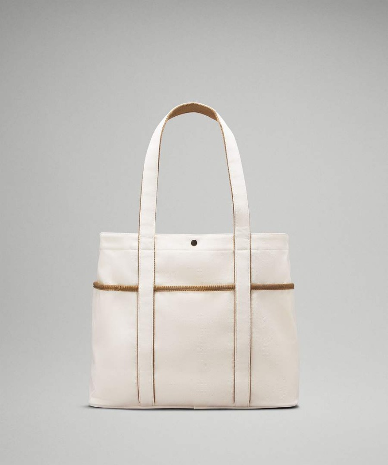 Tote Lululemon Daily Multi-Pocket Lona 20L Mujer Beige Chile | 980JFEHPO
