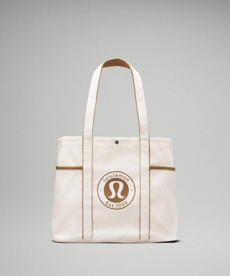 Tote Lululemon Daily Multi-Pocket Lona 20L Mujer Beige Chile | 980JFEHPO