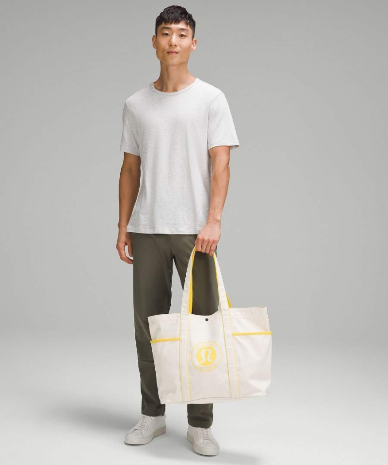 Tote Lululemon Daily Multi-Pocket Lona 20L Logo Hombre Beige Amarillo Chile | 853APCIMQ