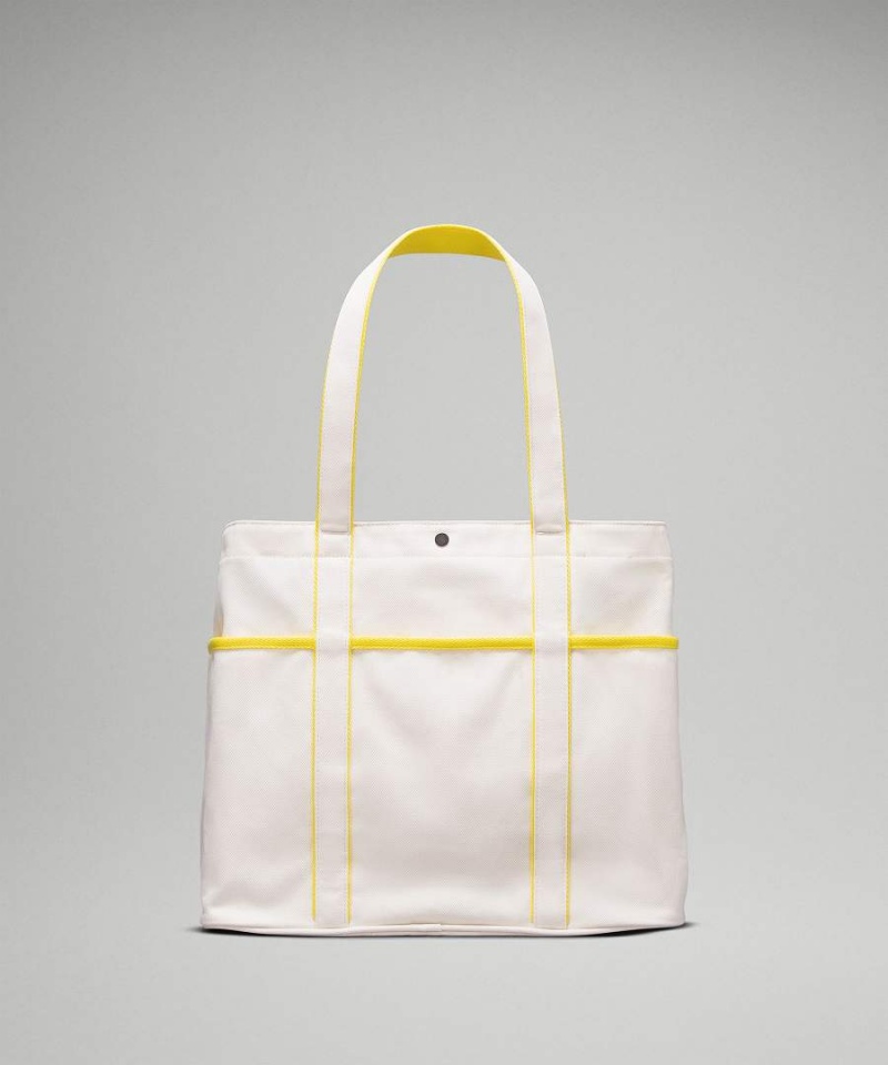 Tote Lululemon Daily Multi-Pocket Lona 20L Logo Hombre Beige Amarillo Chile | 853APCIMQ
