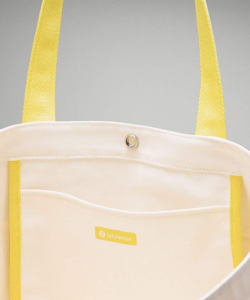 Tote Lululemon Daily Multi-Pocket Lona 20L Logo Hombre Beige Amarillo Chile | 853APCIMQ