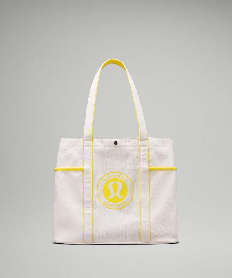 Tote Lululemon Daily Multi-Pocket Lona 20L Logo Hombre Beige Amarillo Chile | 853APCIMQ