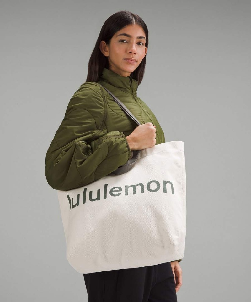 Tote Lululemon Double-Handle Lona 17L Hombre Beige Negras Chile | 769NQTFYD
