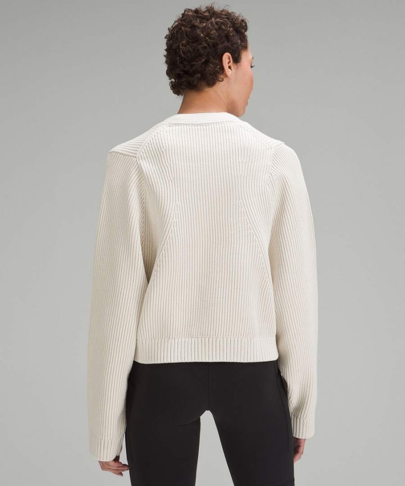 Truien Lululemon Algodon-Blend Cardigan Mujer Verde Menta Beige Blancas Chile | 379FPTBNV