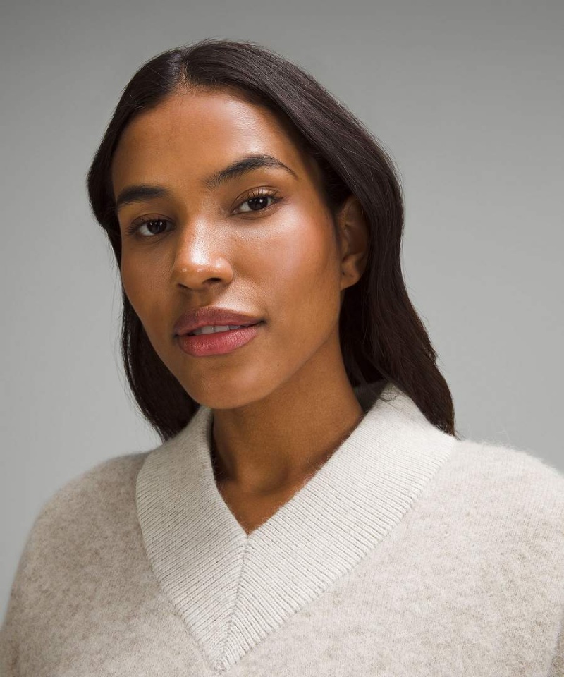 Truien Lululemon Alpaca Lana-Blend V-Neck Mujer Blancas Chile | 651FXDGBK