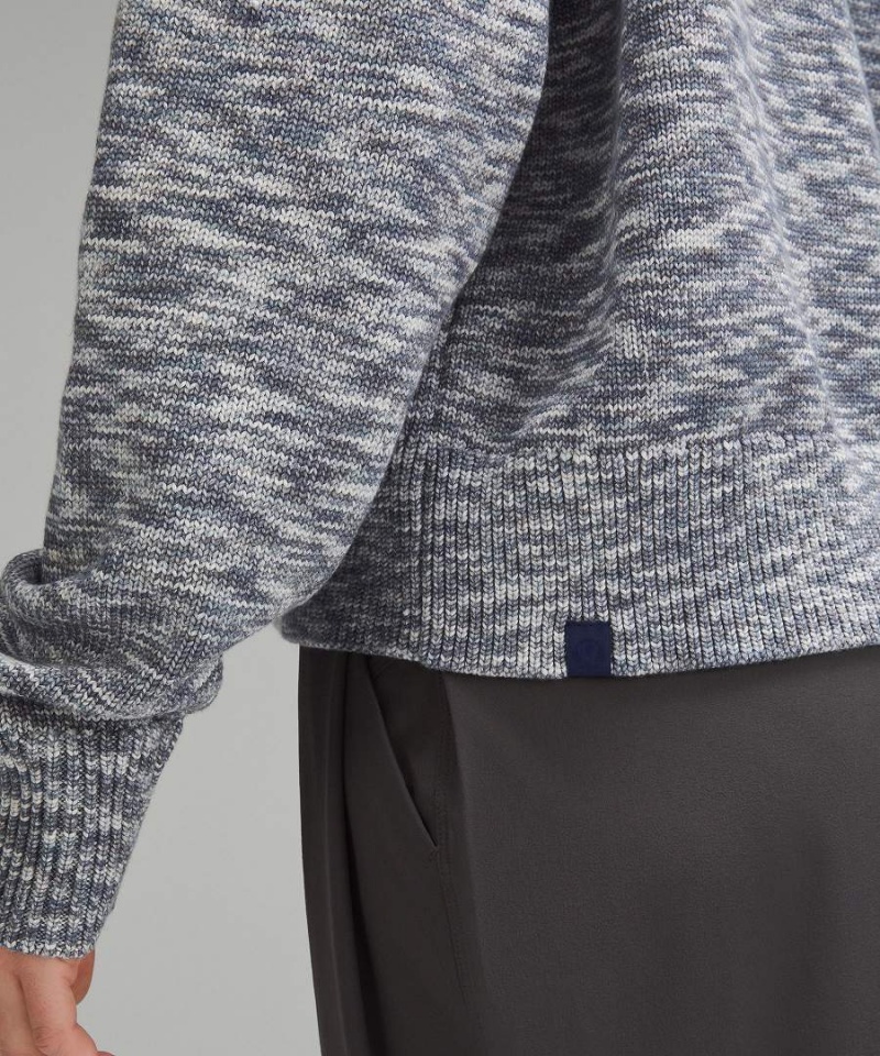 Truien Lululemon Boxy Algodon-Blend Cardigan Mujer Azul Marino Negras Azules Chile | 670KMCOGF