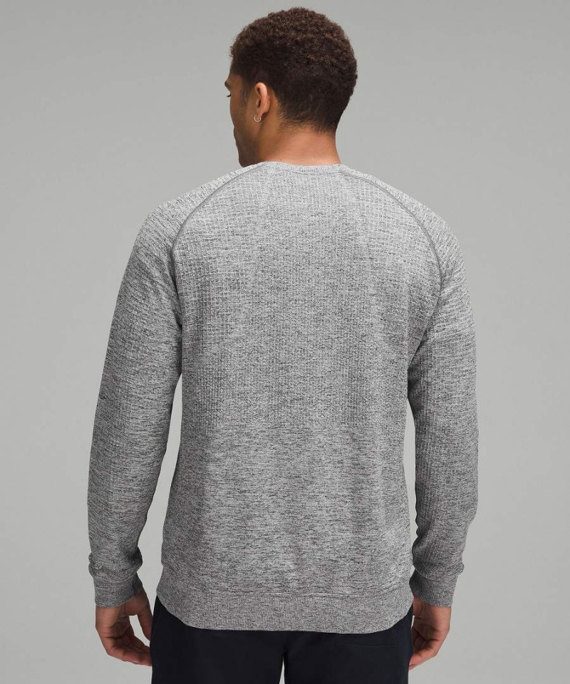 Truien Lululemon Engineered Warmth Long-Sleeve Crew Hombre Blancas Gris Negras Chile | 472TSDIJY