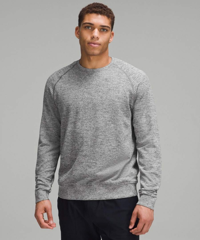 Truien Lululemon Engineered Warmth Long-Sleeve Crew Hombre Blancas Gris Negras Chile | 472TSDIJY