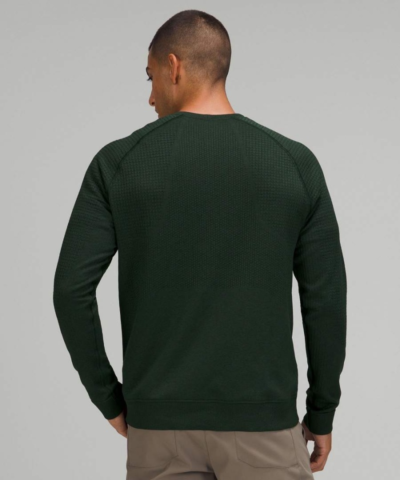 Truien Lululemon Engineered Warmth Long-Sleeve Crew Hombre Verde Verde Chile | 348WHJQUT
