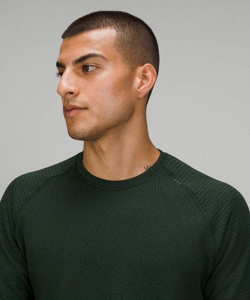 Truien Lululemon Engineered Warmth Long-Sleeve Crew Hombre Verde Verde Chile | 348WHJQUT