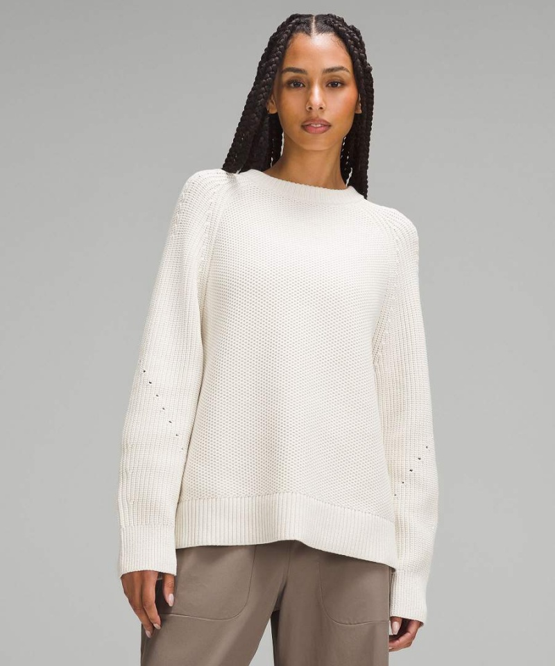 Truien Lululemon Honeycomb Crewneck Mujer Beige Chile | 452FKRDYX