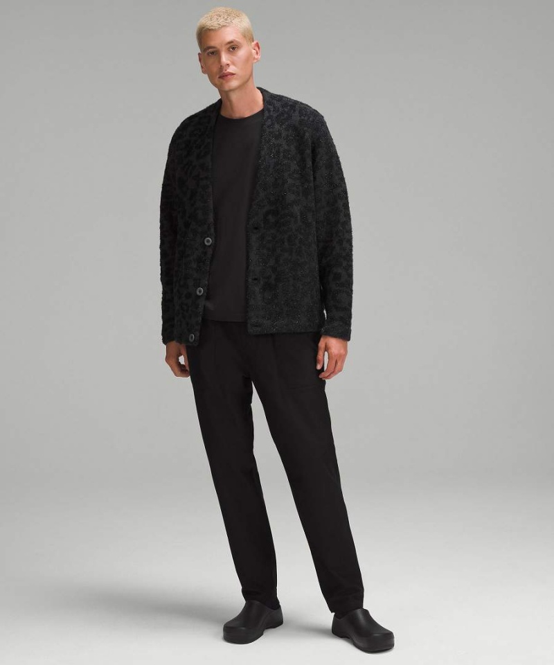 Truien Lululemon Lana-Blend Jacquard Cardigan Hombre Leopardo Gris Oscuro Negras Chile | 740KZWFOI