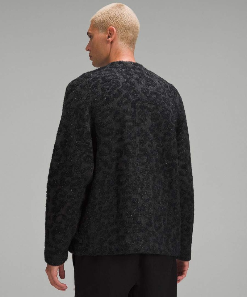 Truien Lululemon Lana-Blend Jacquard Cardigan Hombre Leopardo Gris Oscuro Negras Chile | 740KZWFOI