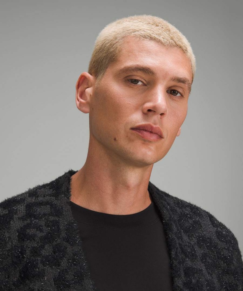 Truien Lululemon Lana-Blend Jacquard Cardigan Hombre Leopardo Gris Oscuro Negras Chile | 740KZWFOI