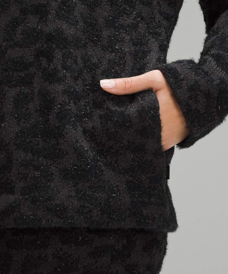 Truien Lululemon Lana-Blend Jacquard Cardigan Mujer Leopardo Gris Oscuro Negras Chile | 624KDOQGU
