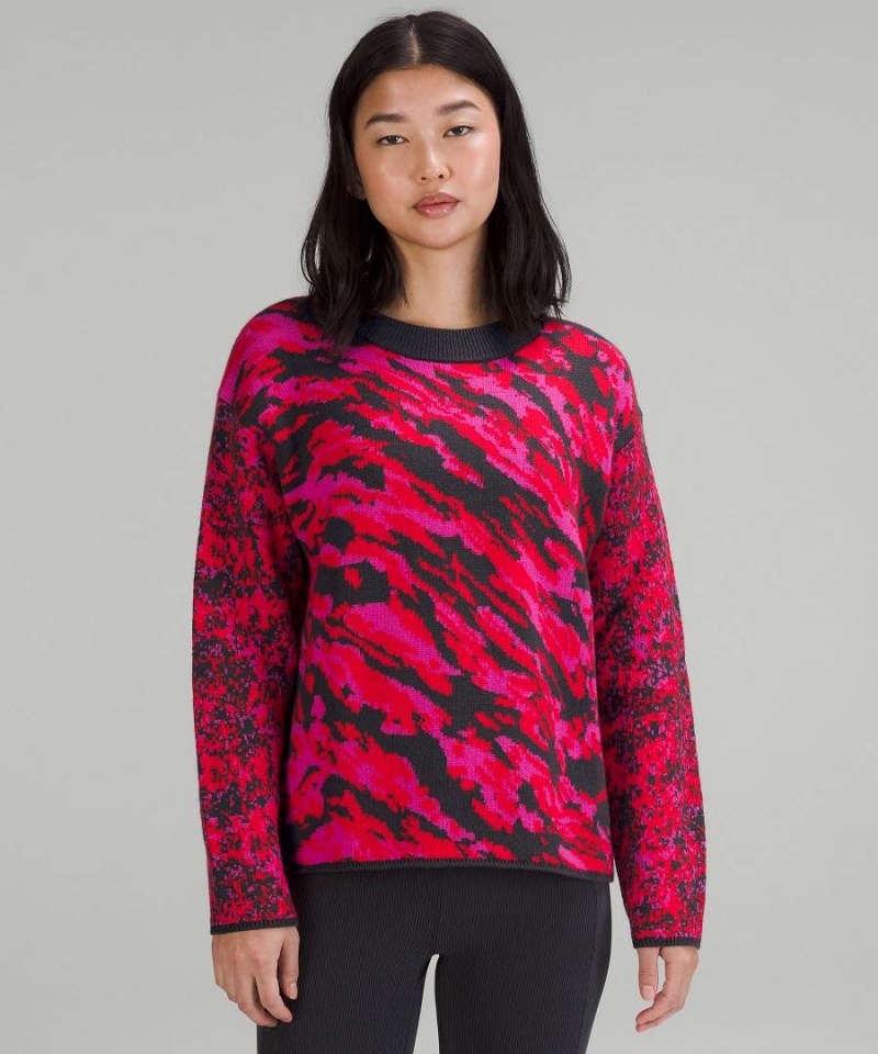Truien Lululemon Lana-Blend Patterned Mujer Rojas Negras Gris Chile | 927BXJLRM